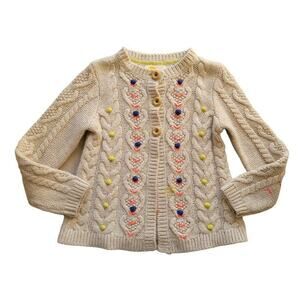 Mini Boden Cable Knit Popcorn Cardigan